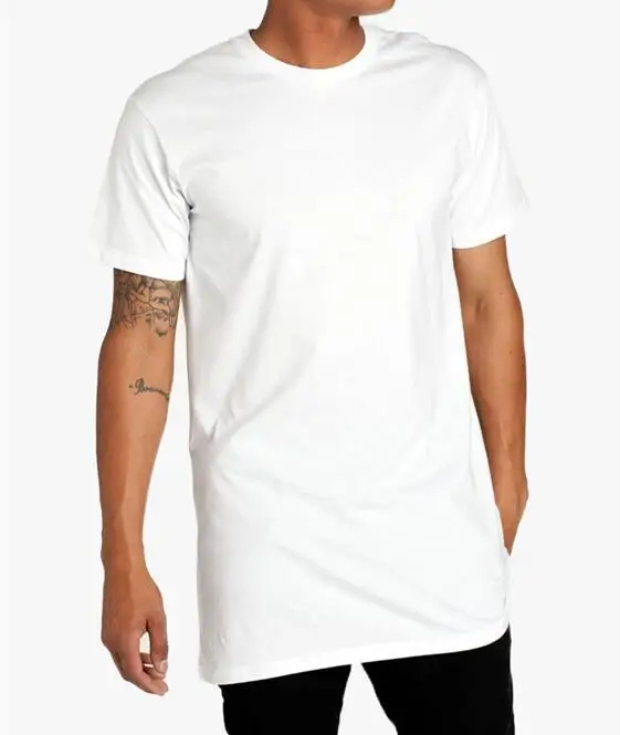 wholesale bulk custom printing men cheap cotton plain extended t shirt blank from china supplier on alibaba