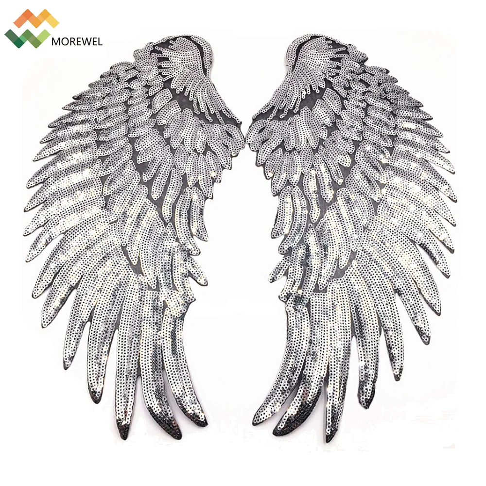 Wholesale wings patch back sequin embroidery patch