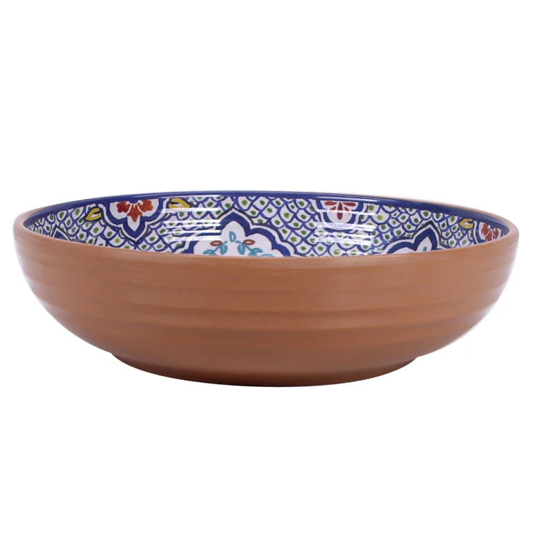 Пластиковая меламиновая ГЛУБОКАЯ ТАРЕЛКА разных размеров с винтажным рисунком, 12 дюймов, Турция