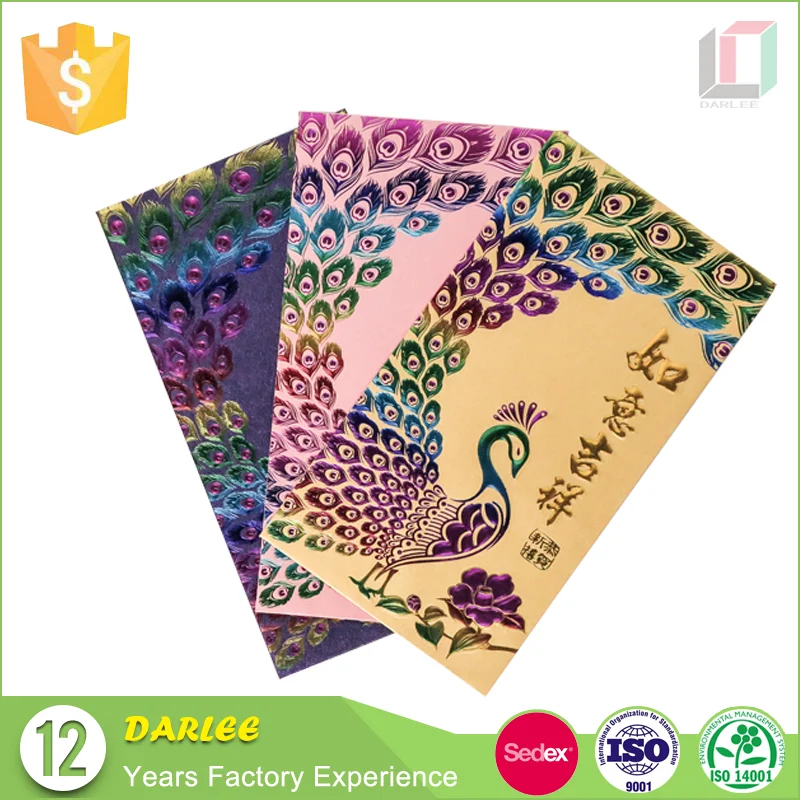 
Wholesale embossed hot stamping custom ang pow packet envelopes printing 