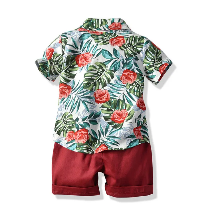 
Summer gentleman Kids Boy Clothing Sets Beach party boy Fashion 2Pcs Children Clothing Set 
