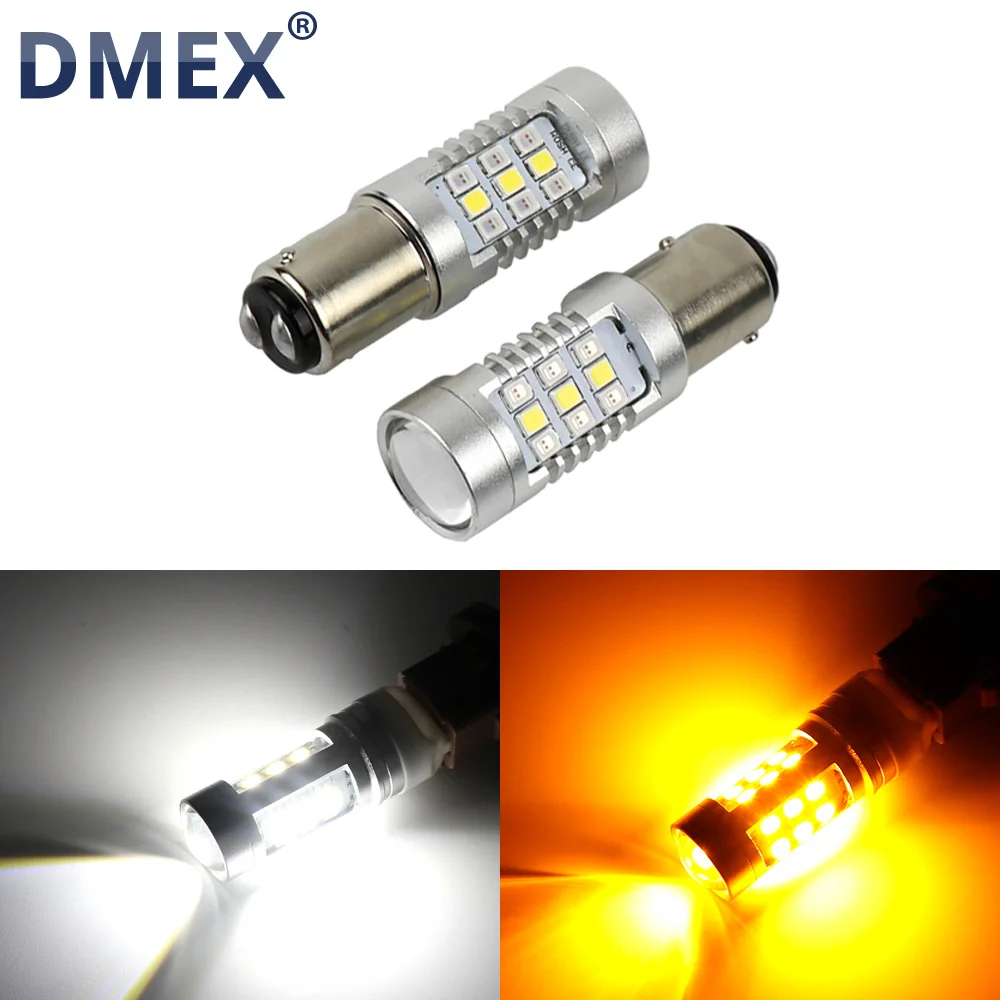 DMEX Turning Light High Brightness Switchback 1157 7443 3157 Dual Color LED Bulbs Color Changing White and Yellow LED Light Bulb