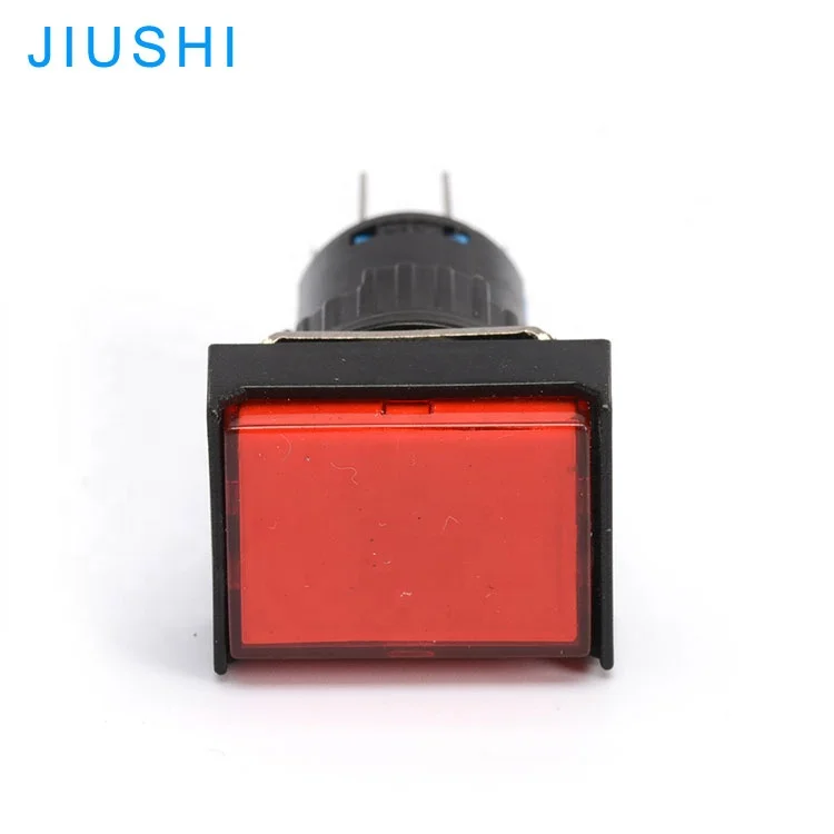 LA16J-22D rectangular 16mm momentary push button switch illuminated  8 pins 2NO 2NC
