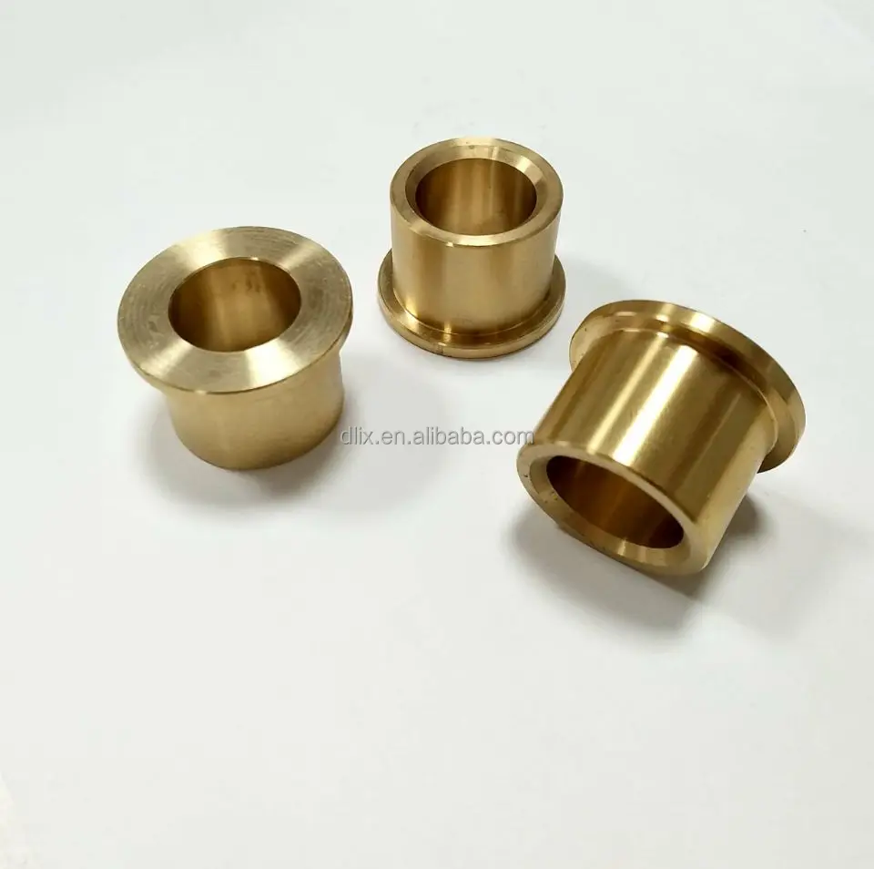 Brass non thread CNC parts / brass sleeve bushing / flange bushing