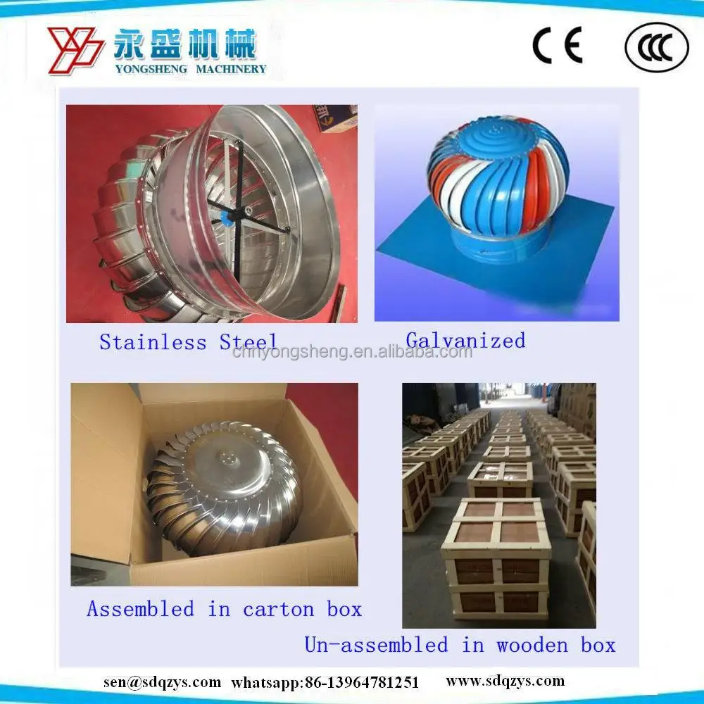 low cost Stainless Steel wind drive whirlwind roof ball fan for africa market