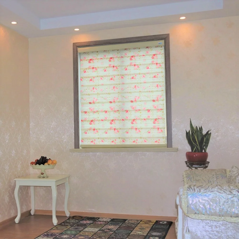manufacturer supply price good wholesale flower printed zebra blinds window fabric