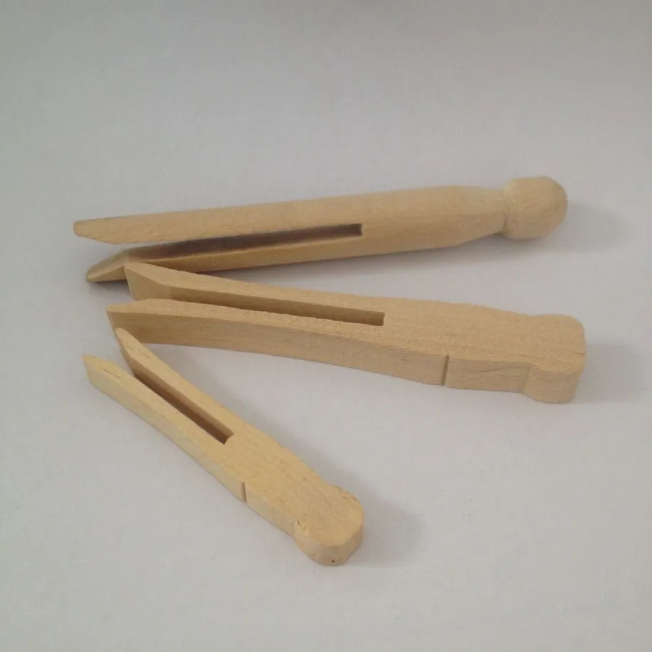 Round and Flat Unfinished Dolly Wooden Pegs,Wood Doll Peg Kids Toy DIY Dolly Pegs