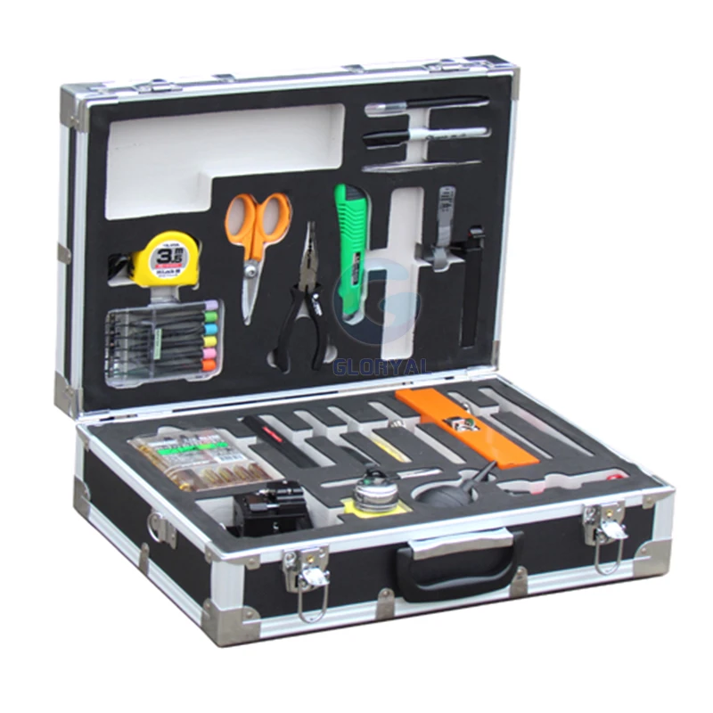 Fully stocked Network Fiber Optical Cable Termination Tool set box