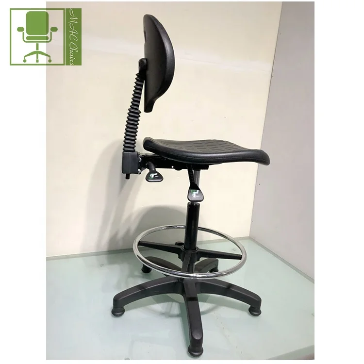 Black PU stool lab furniture swivel laboratory stool ever pretty  chair plastic moulded workstation operator chair