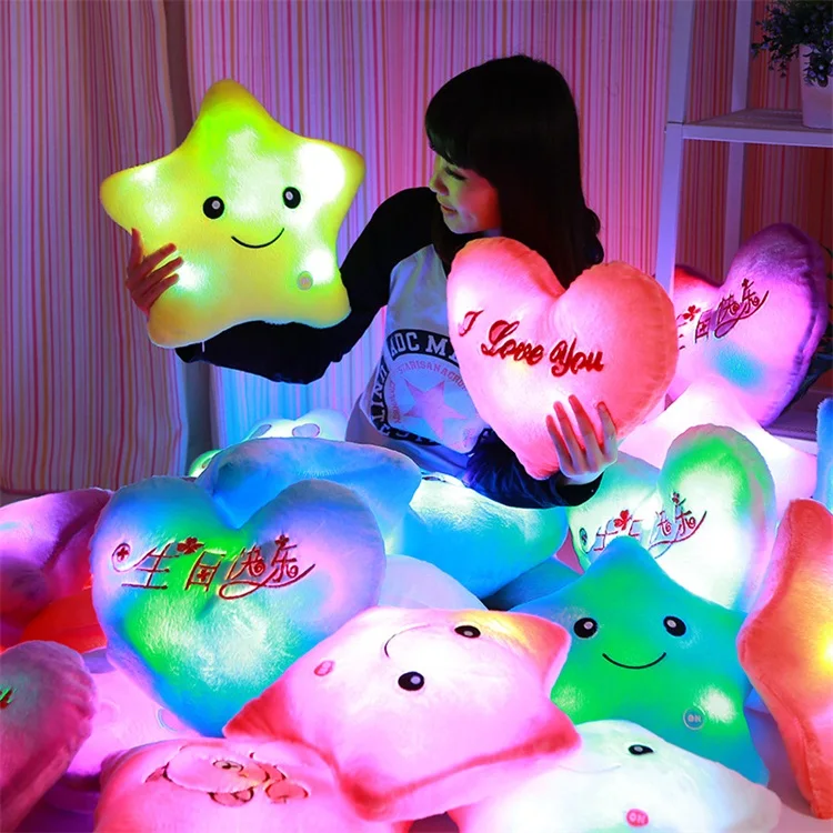 
Birthday Present Plush Toys LED Light Luminescence Colorful New Year Music Pillow 