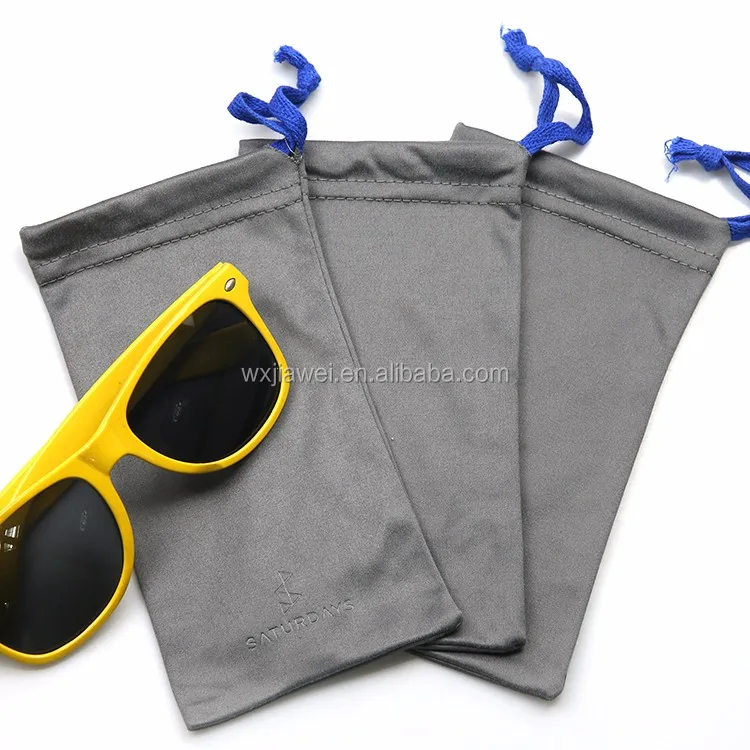 Easy Clean microfiber drawstring eye glass pouch with low price  Cheap soft digital printed microfiber bags for glasses