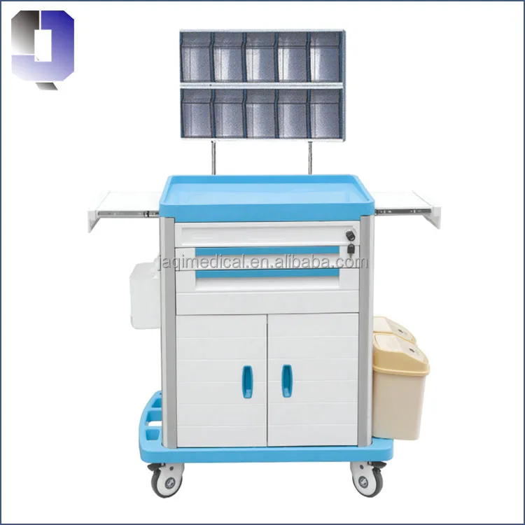 JQ-673 Colorful medical used Anesthesia Cart with five drawers