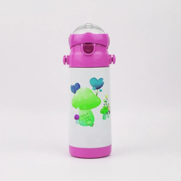 
350ml Food grade stainless steel insulated school toddler kids water bottles with straw 