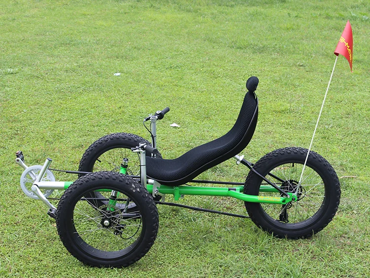 FREE SHIPPING door to door  CLASSIC pedal  Three wheel shock absorption folding thick tires snow beach version  Recumbent Trike