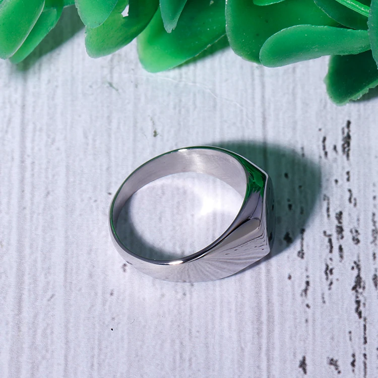 Custom Jewelry Round Stainless Steel Ring Blank Engraved Sign Simple Rings For Men