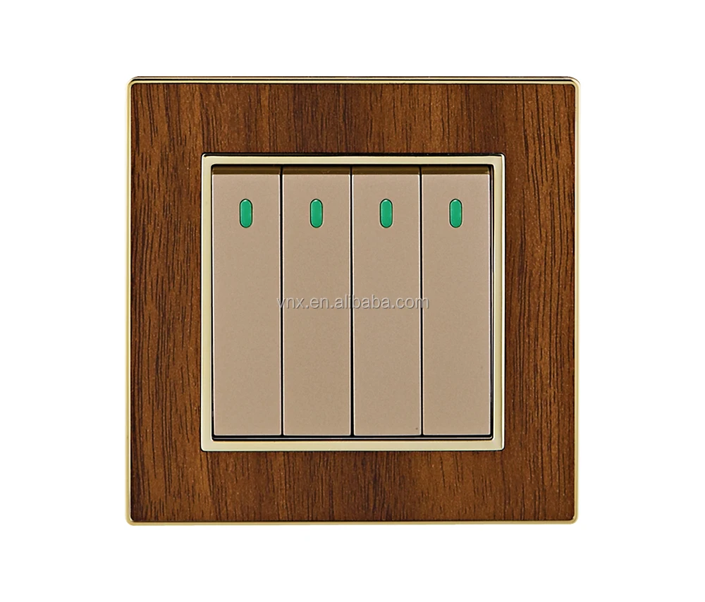 China Wenzhou wood grain gang wall switch smart home wall switch