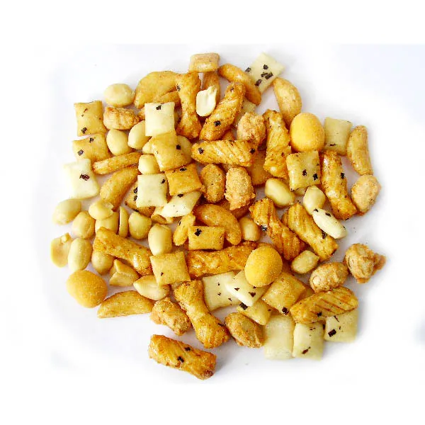 Japanese rice crackers and coated peanuts mix