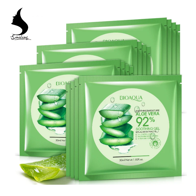 BIOAQUA Aloe Vera 92% Sooting Gel Face Mask Collagen Anti-aging Moisturizing Whitening Facial Mask Face Care Sheet Mask