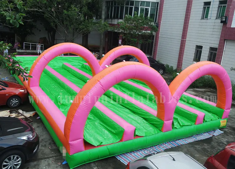 cheap Top sale 8m inflate water slip N slide adults/children Inflatable wet slide with pool JUMPFUN brand