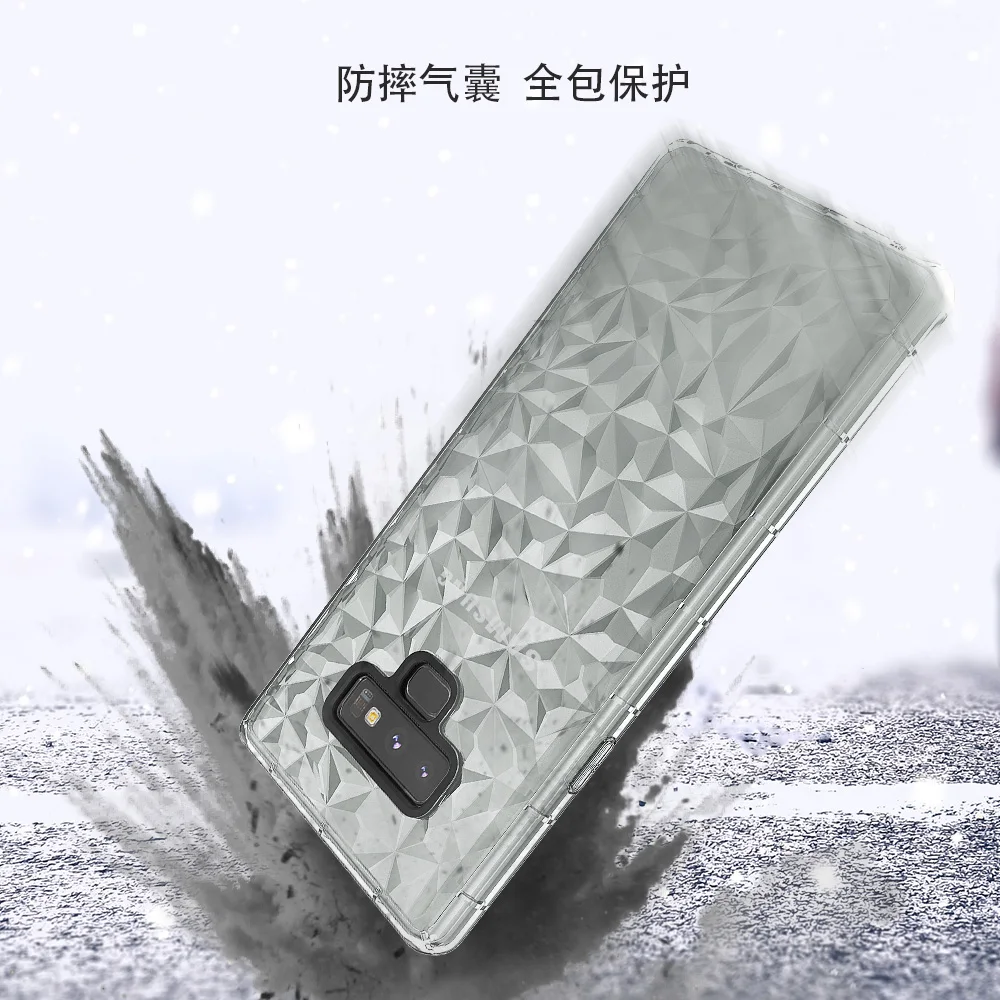 3d air cushion bag diamond pattern tpu case for samsung galaxy S8 S9 S10 PLUS LITE grain shockproof phone case cover