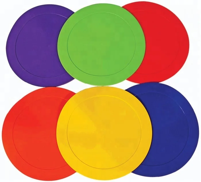 Durable round rubber sports poly vinyl disc soccer speed training pvc flat rounded spot land markers
