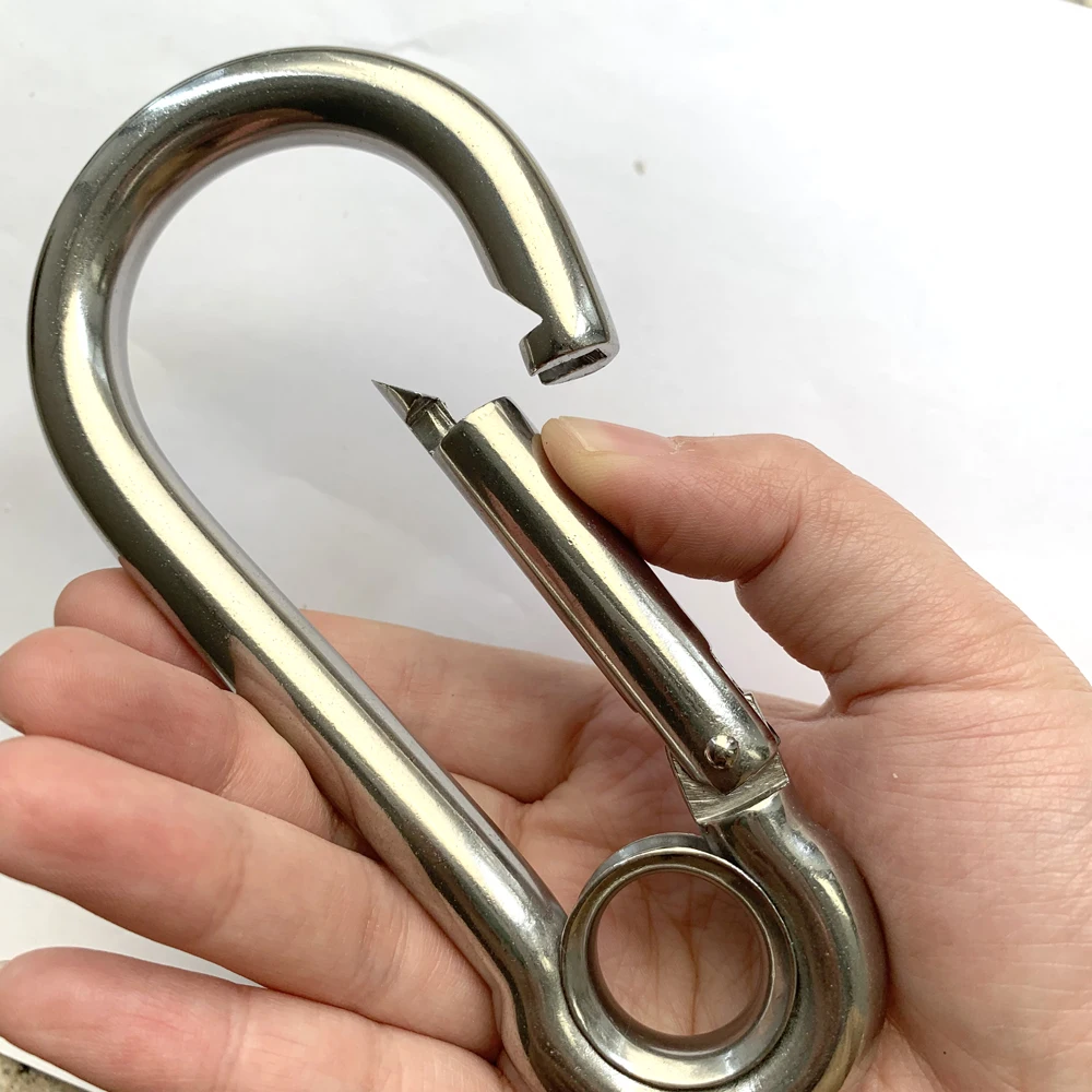 Stainless Steel Spring Hook Carabiner Hook with Eyelet