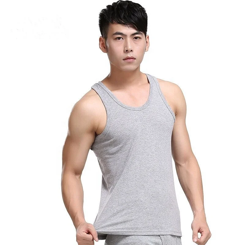 2024 Hot Sale 100% Cotton Breathable Undershirts Vest  Men Plus Size Quick Dry Vest Underwear