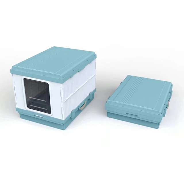 Plastic Portable Self Cleaning Folding Toilet Cat Litter Box