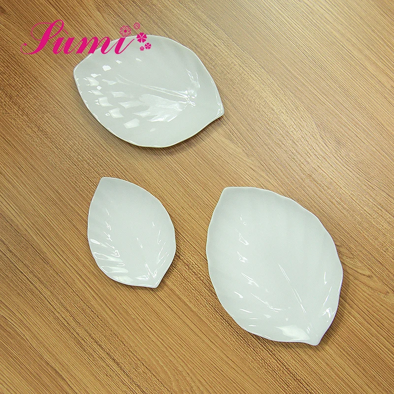 New design leaf shaped plate quality ceramic creative tableware