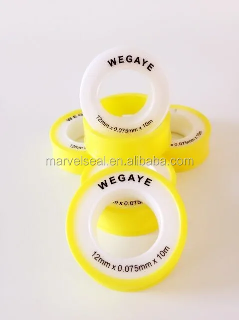 PTFE ptfe thread seal tape with low price Cinta de ptfe yellow cover
