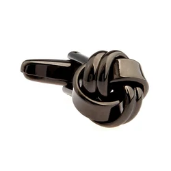 Серебристые, черные запонки с узлом, мужская рубашка, медная Новинка, закрученные Дизайнерские пуговицы для манжет, ювелирные изделия для свадьбы и помолвки
