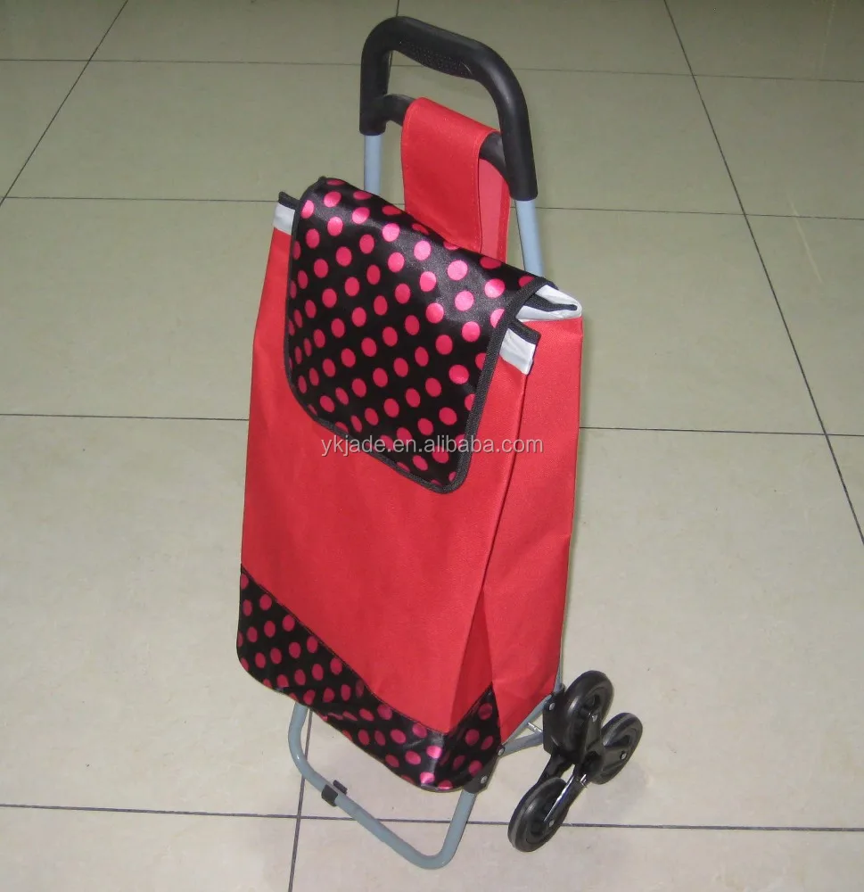 Collapsible 6 wheeled market trolley bags type stair climb shopping cart for seniors with logo YK-Jade