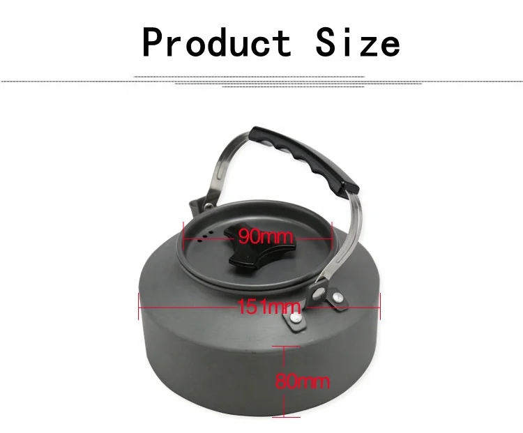 Good Quality Outdoor 1.1L aluminum camping kettle
