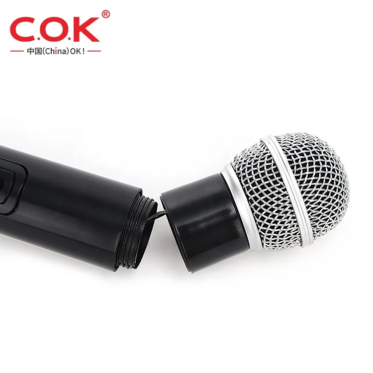 C.O.K W600 Vhf двухканальная Беспроводная микрофонная система беспроводной двойной ручной пластиковый динамический микрофон для караоке