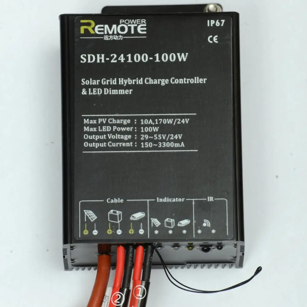 Intelligent 10A 12V 60W  On Grid solar grid AC DC hybrid charge controller