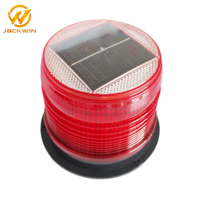 Marine Solar Navigation Light - RED LED Marine Dock Barge Safety Beacon Light