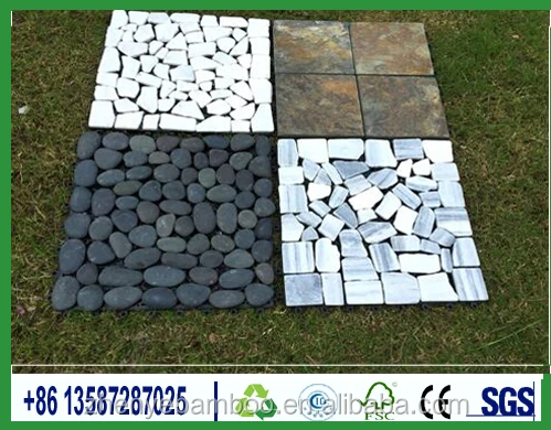 Interlocking Stone Deck Tiles Origin from China, Cheap rate deck tiles pebble stone materials, floor tiles square stone tiles