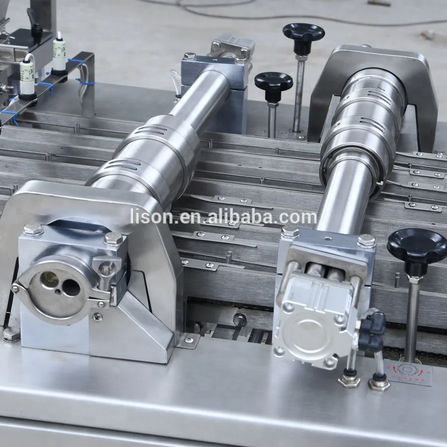 
Four lane double flavors cream biscuit sandwich machine with multiplier 