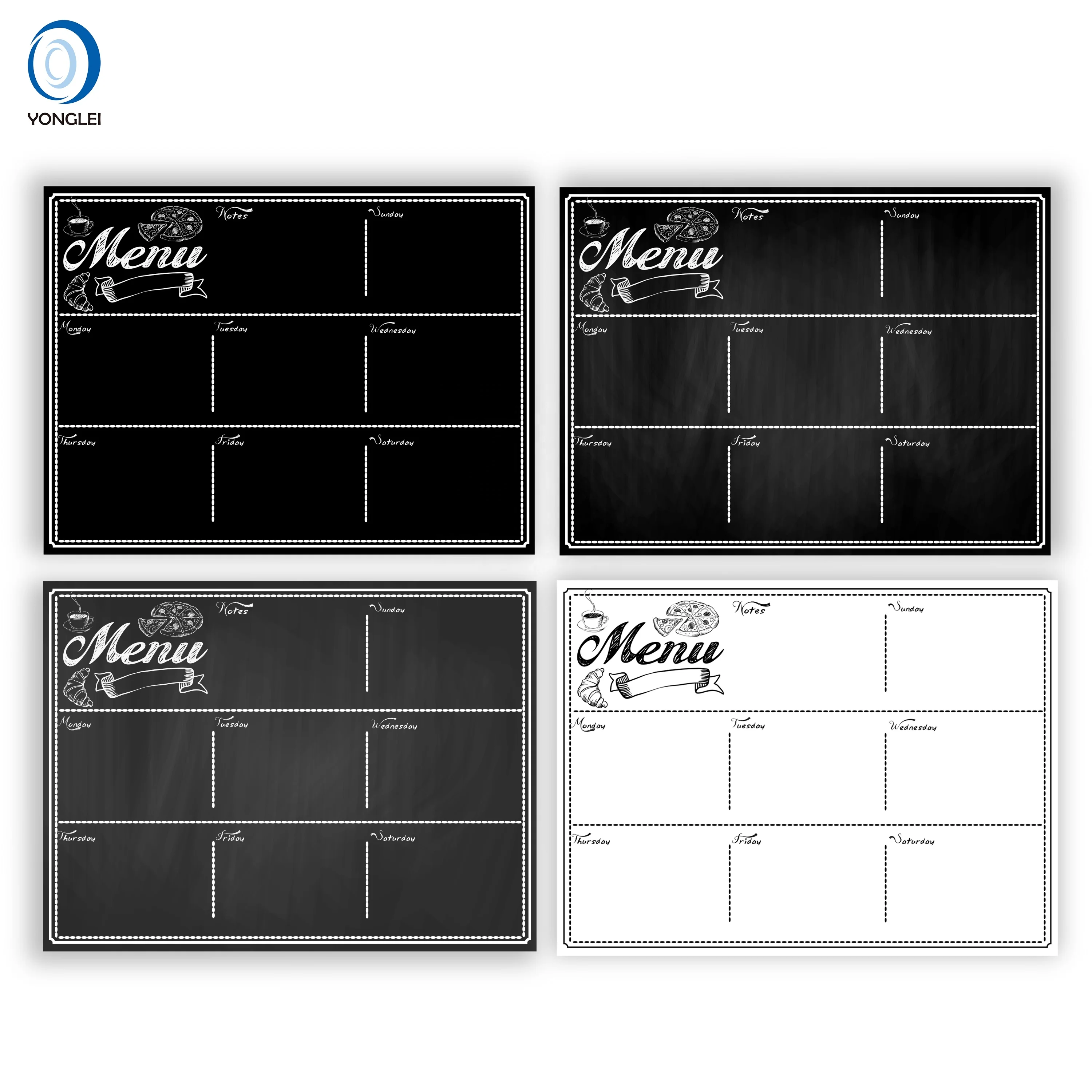 
9.8-1 Easy erasable refrigerator magnetic chalkboard weekly meal planner magnetic boards for kitchen 
