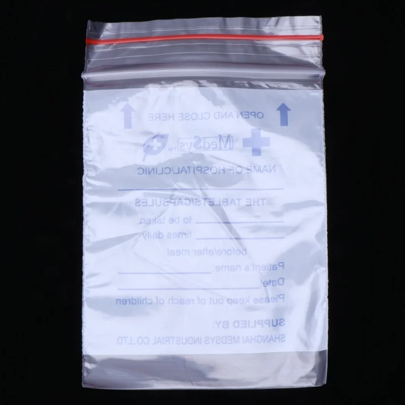 Pill case Zip Lock Transparent Medicine Storage Bags Disposable Pill Pouches