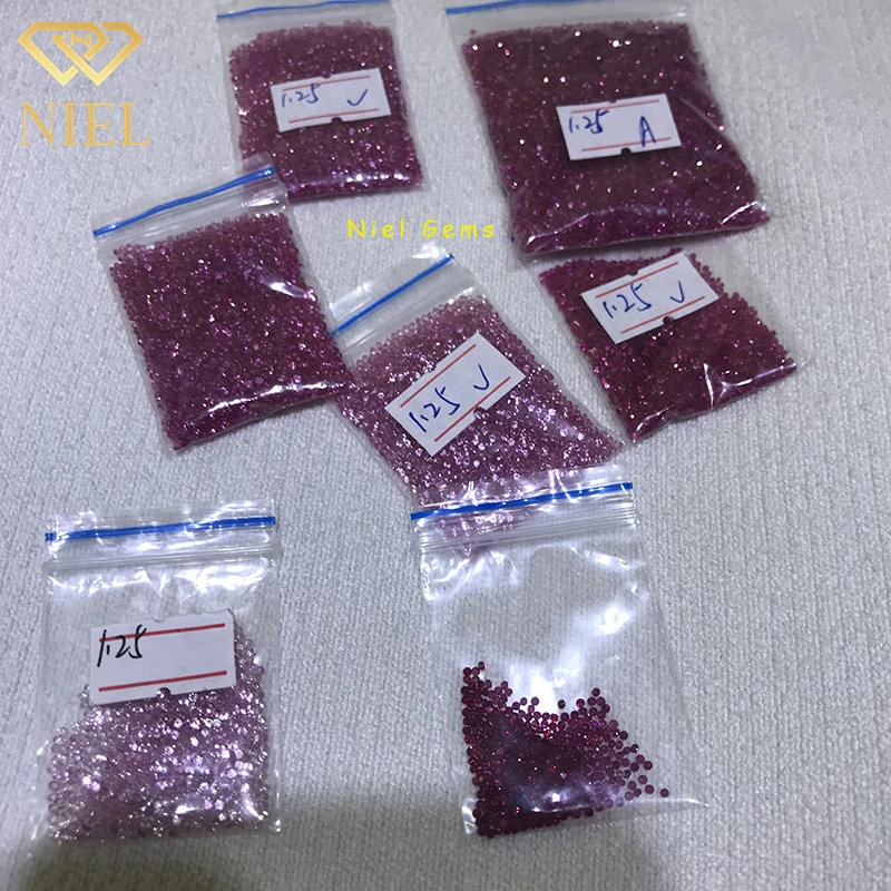 0.8mm-2mm round shape niel gems melee rubin gemstone natural loose rubies ruby stone price per carat