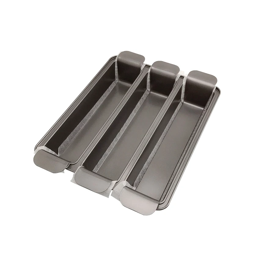 2019 hot sale high quality carbon steel 3 division non sticker lasagna Baking pan meat loaf pan with insert