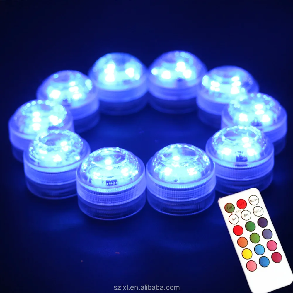 Mini Submersible LED Lights with Remote Control Tea Lights Small Underwater Lights