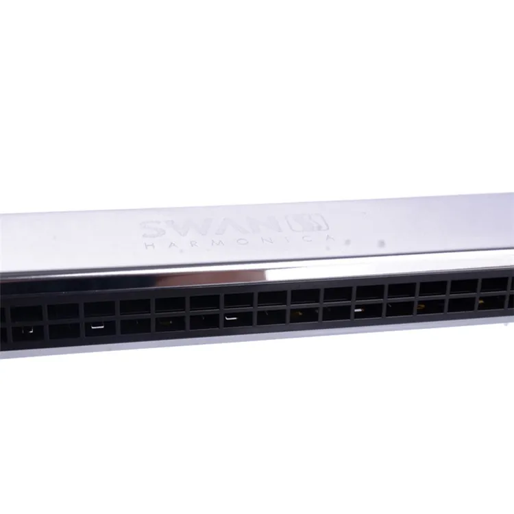 Chinese musical instrument cheap price China swan Musical Metal chromatic harmonica mouth organ blues harp for sale 24 holes