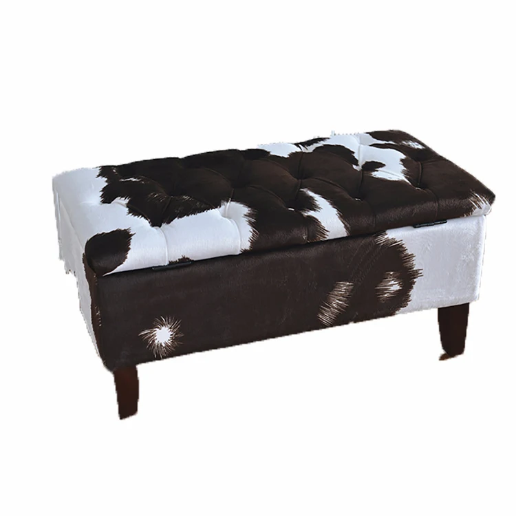 Custom rectangular bedroom bench with storage