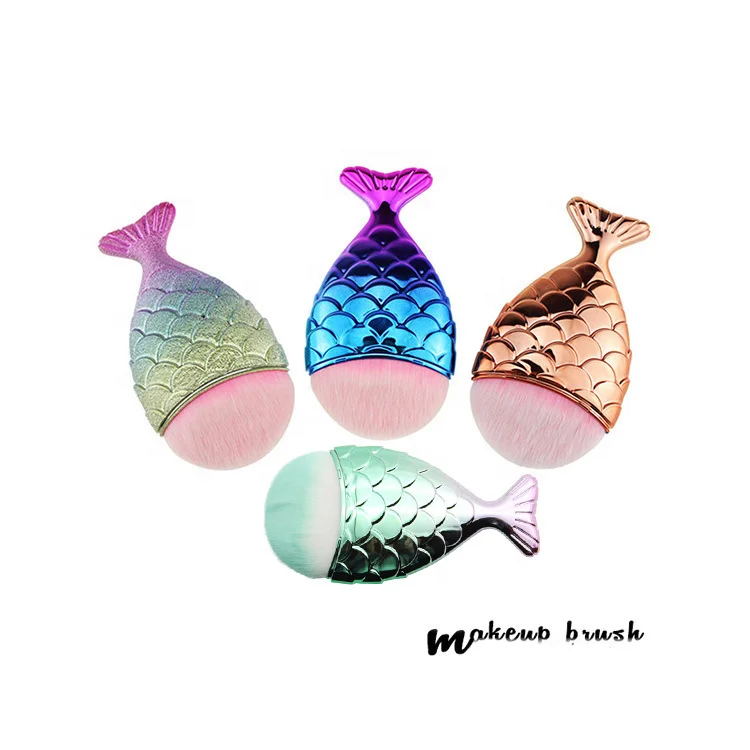 Black fish scales foundation blending makeup brush