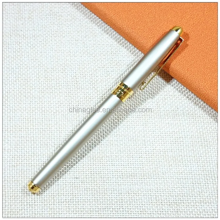 
Chinese quality silver metal fountain pen calligraphy pen with gold clip 