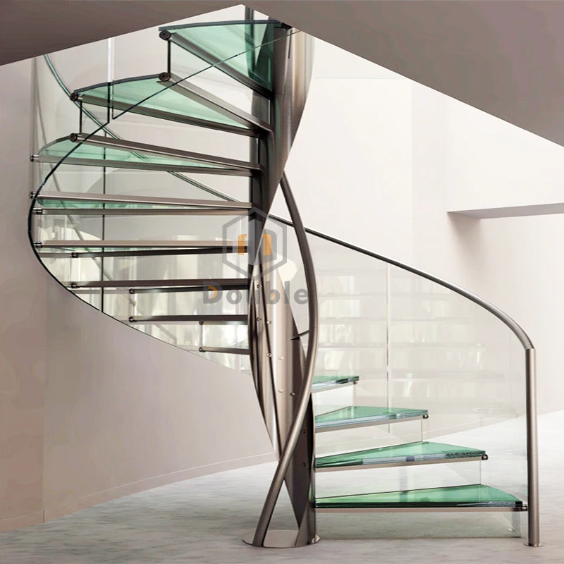 
stainless steel glass spiral staircase helix glass stairs 