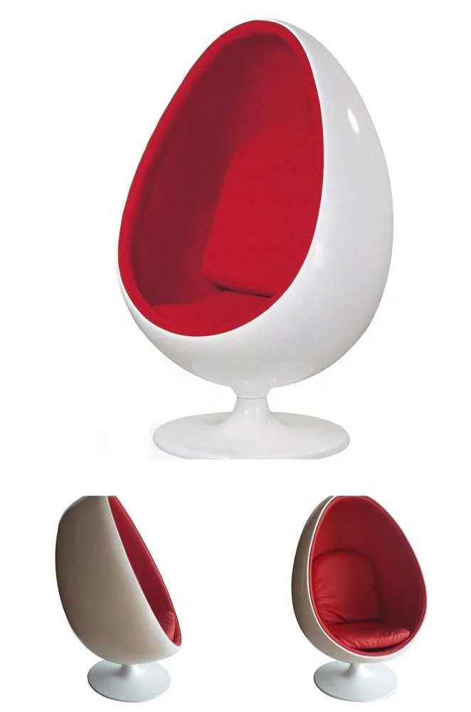 Swivel Wool Fabric Oval Shape Egg Pod Lounge Chair for bedroom