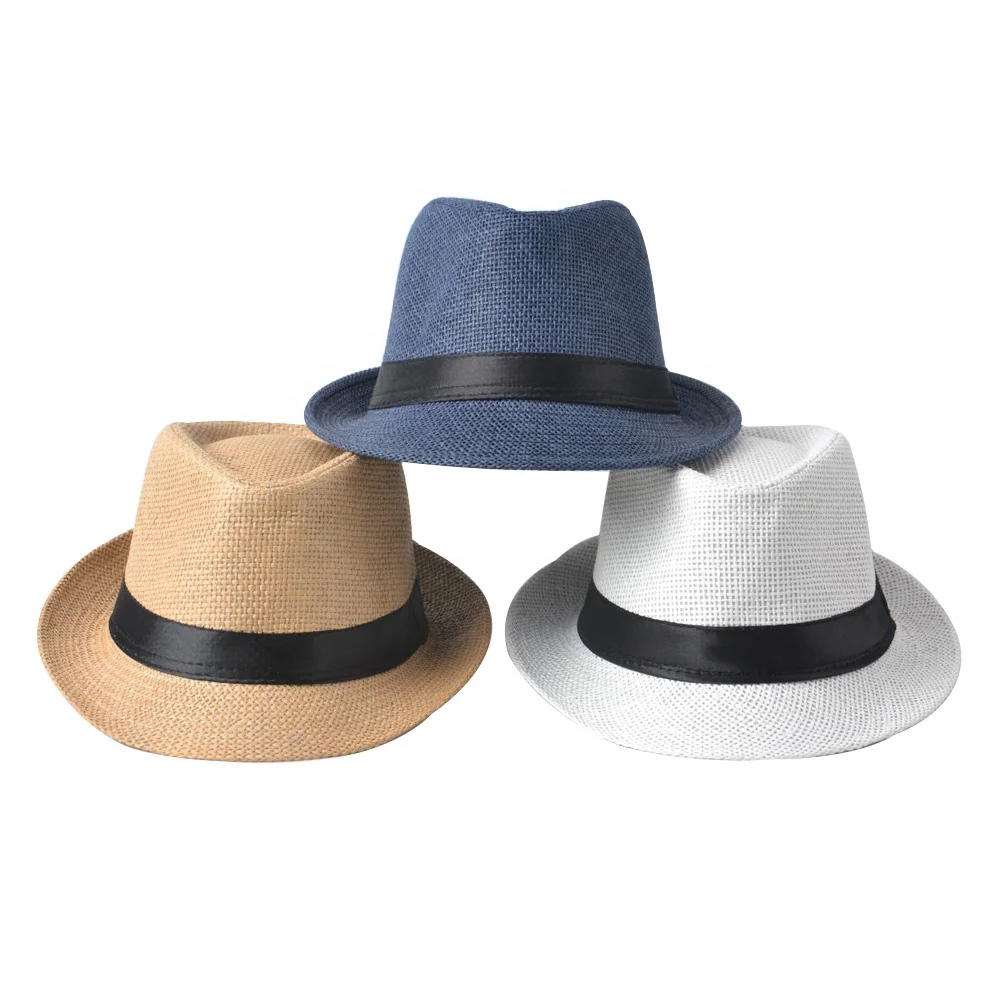 2019 Simple factory price paper made fedora hats men with black band